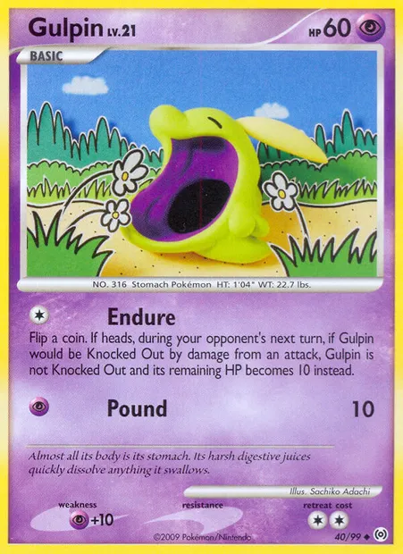 Gulpin, Pokémon card AR 40 — Arceus set