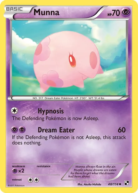 Munna, Pokémon card BLW 48 — Black & White set