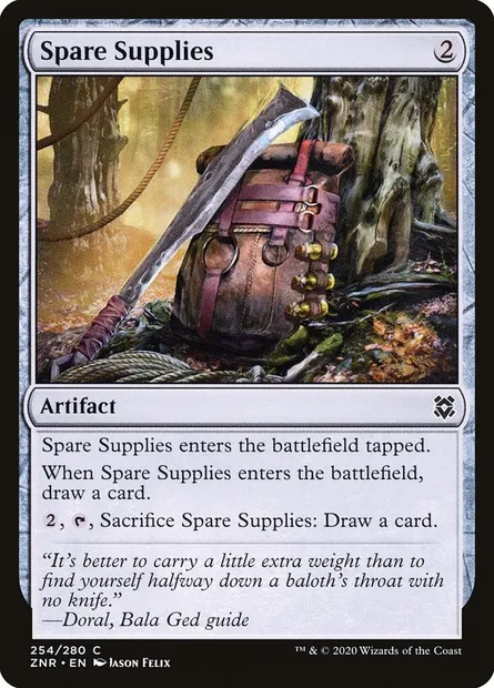 Spare Supplies, Magic card ZNR 254 — Zendikar Rising set