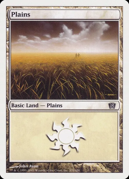 Plains, Magic card 8ED 331 — Eighth Edition set