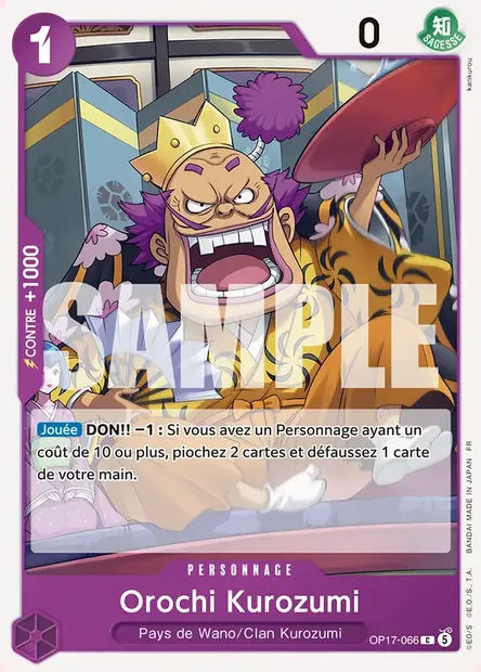 Orochi Kurozumi, carte One Piece OP17-066 — extension LES GUERRIERS LES PLUS PUISSANTS AU MONDE