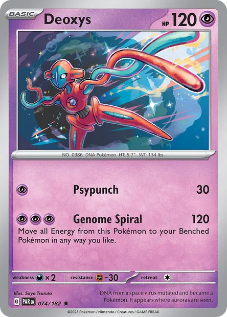 Deoxys, Pokémon card PAR 074 — Paradox Rift set