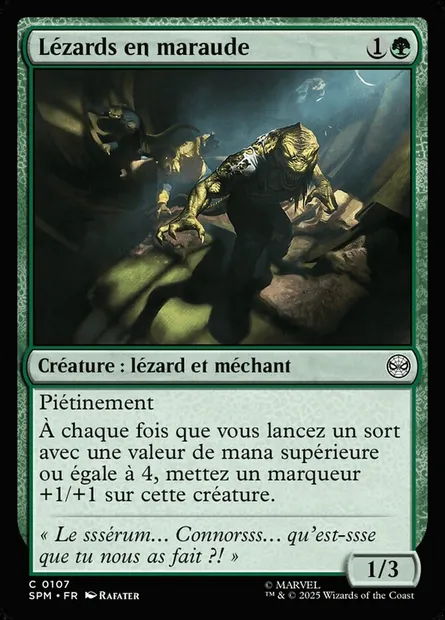 Lézards en maraude, carte Magic SPM 107 — extension Marvel's Spider-Man