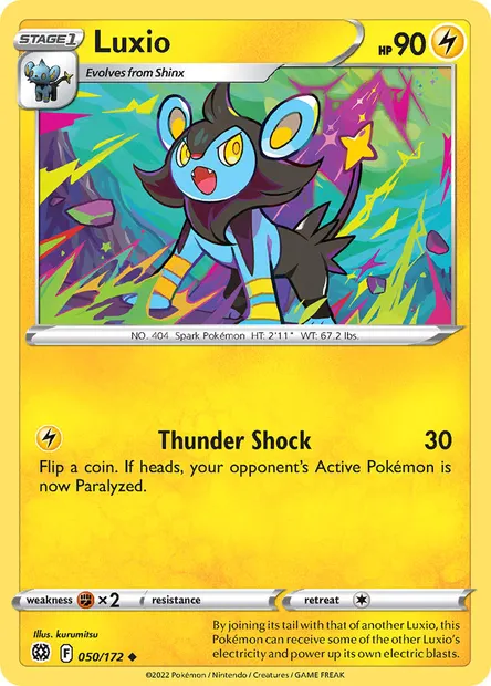 Luxio, Pokémon card BRS 050 — Brilliant Stars set
