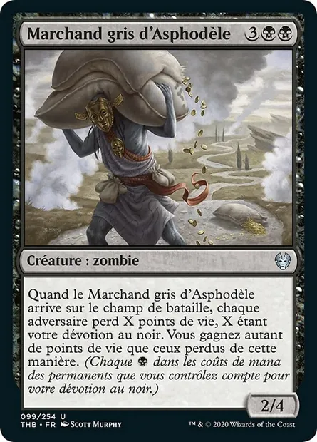 Marchand gris d'Asphodèle, carte Magic THB 99 — extension Theros Beyond Death