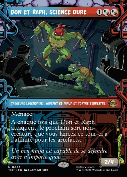 Don et Raph, science dure, carte Magic TMT 243 — extension Teenage Mutant Ninja Turtles