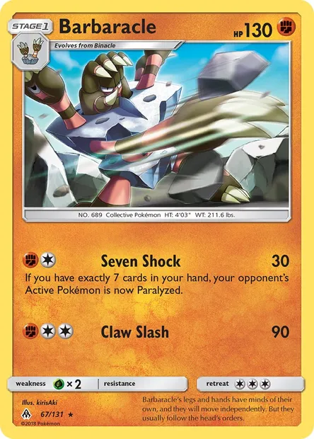 Barbaracle, Pokémon card FLI 67 — Forbidden Light set