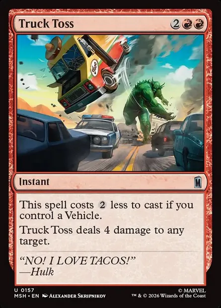Truck Toss, Magic card MSH 157 — Marvel Super Heroes set