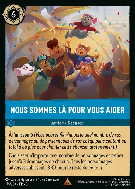 Nous sommes là pour vous aider, carte Disney Lorcana CH8-175 — extension Le Règne de Jafar