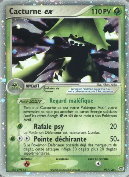 Cacturne ex, carte Pokémon EM 91 — extension EX Émeraude