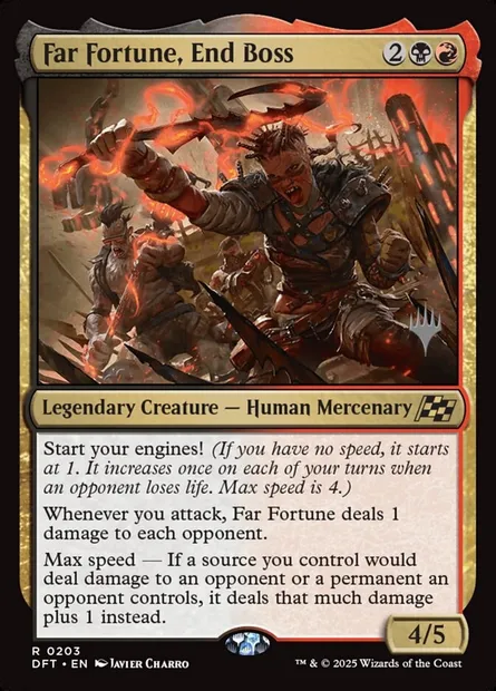 Far Fortune, End Boss, Magic card PDFT 203p — Aetherdrift Promos set