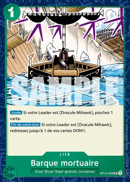 Barque mortuaire, carte One Piece OP14-039 — extension LES SEPT DE LA MER D'AZUR