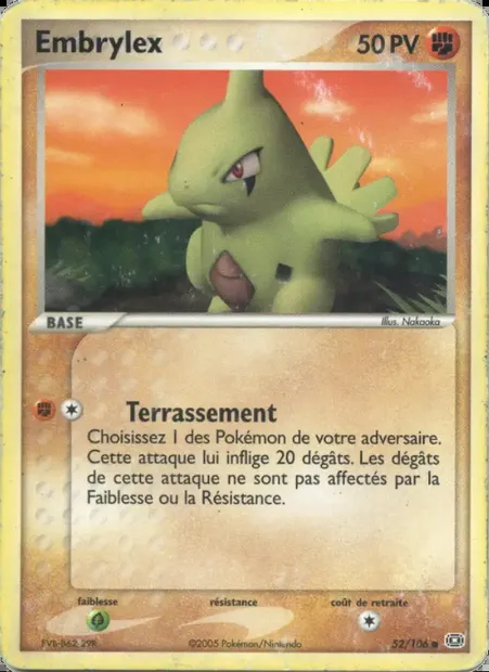 Embrylex, carte Pokémon EM 52 — extension EX Émeraude