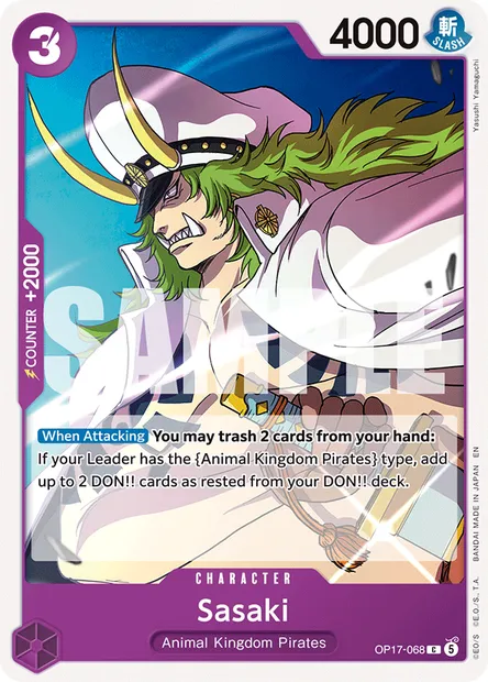 Sasaki, One Piece card OP17-068 — THE WORLD’S STRONGEST WARRIORS set