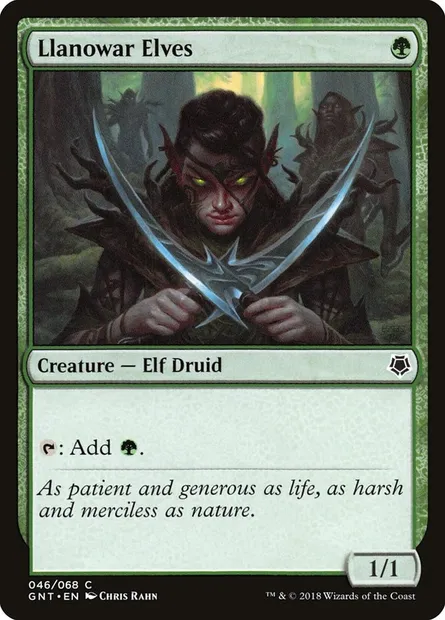 Llanowar Elves, Magic card GNT 46 — Game Night set