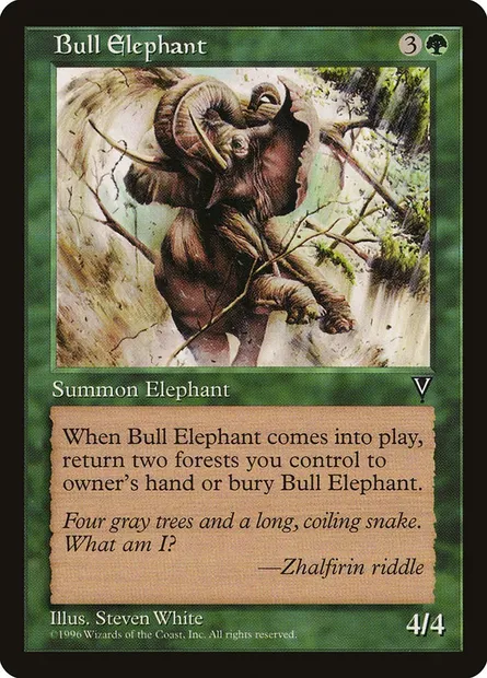 Bull Elephant, Magic card VIS 101 — Visions set