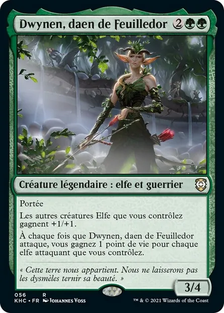 Dwynen, daen de Feuilledor, carte Magic KHC 56 — extension Kaldheim Commander