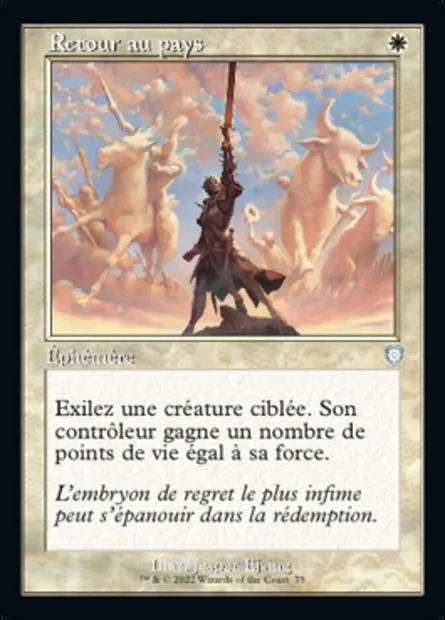 Retour au pays, carte Magic BRC 75 — extension The Brothers' War Commander