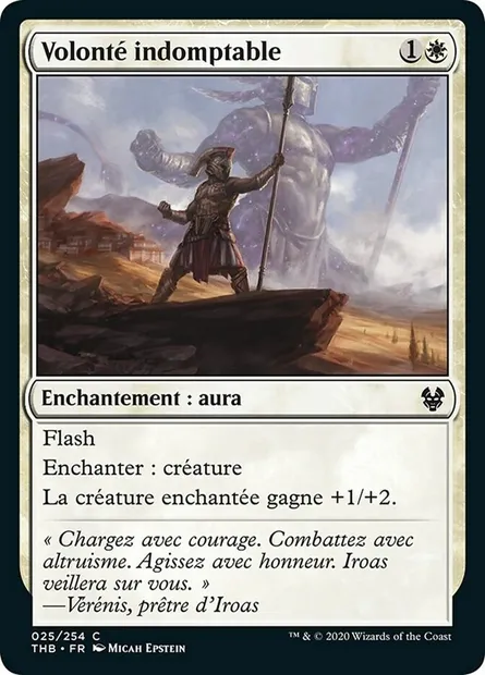 Volonté indomptable, carte Magic THB 25 — extension Theros Beyond Death