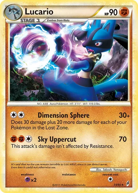 Lucario, carte Pokémon CL 14 — extension L'appel des Légendes