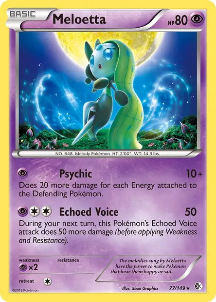 Meloetta, Pokémon card BCR 77 — Boundaries Crossed set