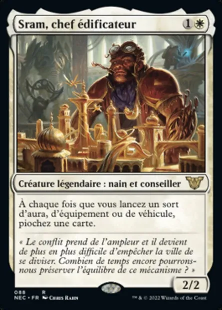 Sram, chef édificateur, carte Magic NEC 88 — extension Neon Dynasty Commander
