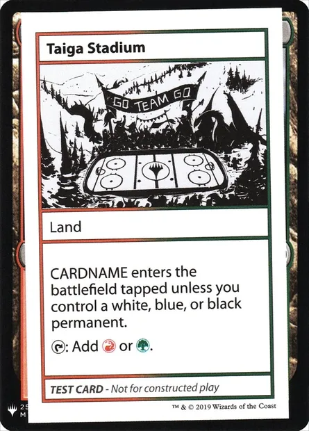 Taiga Stadium, carte Magic CMB1 120 — extension Mystery Booster Playtest Cards 2019
