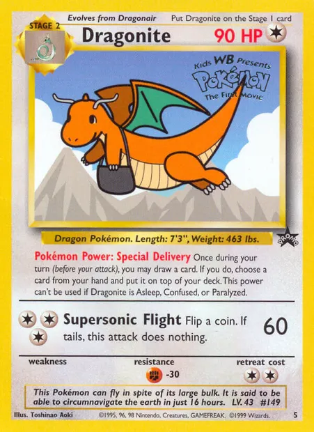 Dragonite, Pokémon card WP 5 — Wizards Black Star Promos set