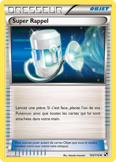 Super Rappel, carte Pokémon BLW 103 — extension Noir & Blanc