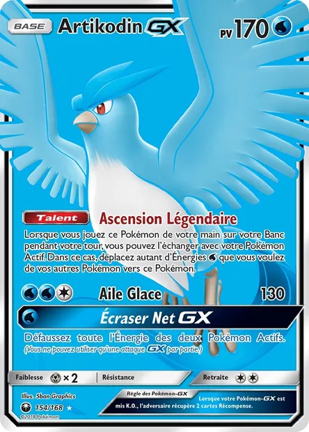 Artikodin GX, carte Pokémon CES 154 — extension Tempête Céleste