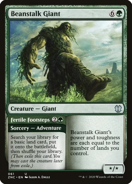 Beanstalk Giant // Fertile Footsteps, Magic card ZNC 61 — Zendikar Rising Commander set
