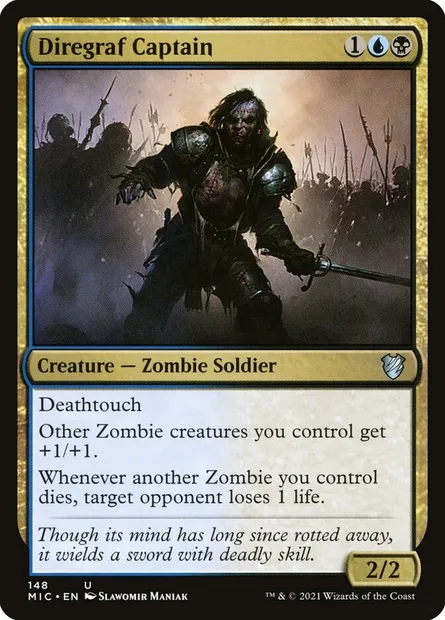Diregraf Captain, Magic card MIC 148 — Midnight Hunt Commander set