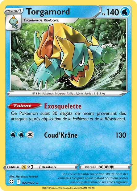 Torgamord, carte Pokémon SHF 27 — extension Destinées Radieuses