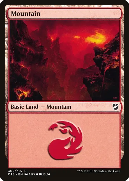 Mountain, Magic card C18 302 — Commander 2018 set