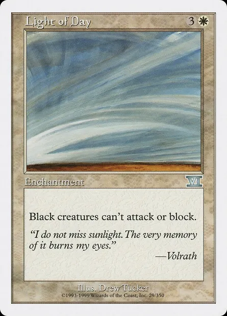 Lumière du jour, carte Magic 6ED 29 — extension Classic Sixth Edition