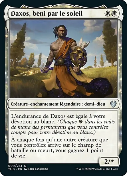 Daxos, béni par le soleil, carte Magic THB 9 — extension Theros Beyond Death