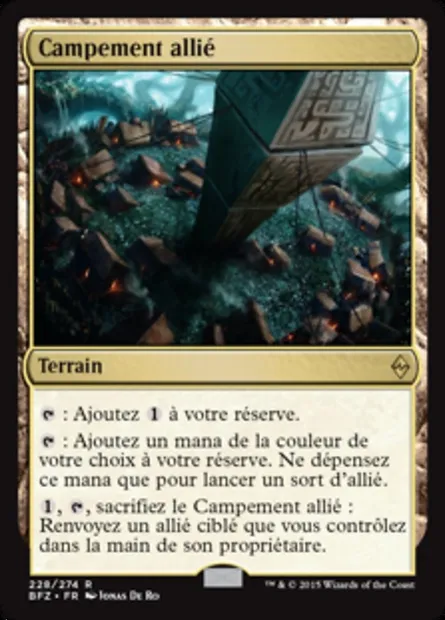 Campement allié, carte Magic BFZ 228 — extension La bataille de Zendikar