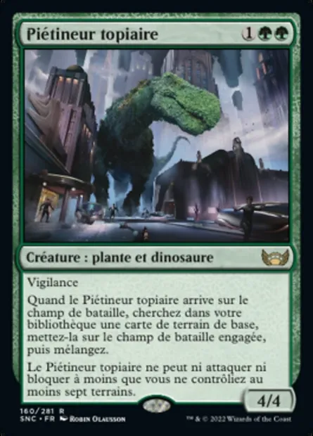 Piétineur topiaire, carte Magic SNC 160 — extension Les rues de la Nouvelle-Capenna