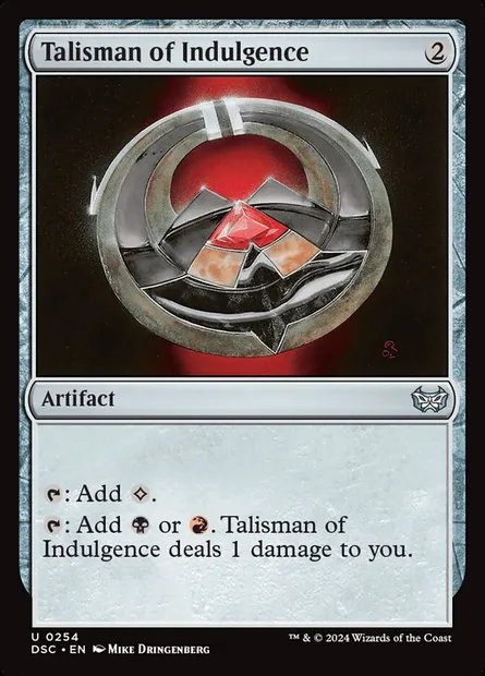 Talisman of Indulgence, Magic card DSC 254 — Duskmourn: House of Horror Commander set