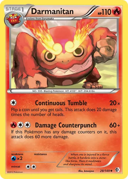 Darmanitan, Pokémon card BCR 28 — Boundaries Crossed set