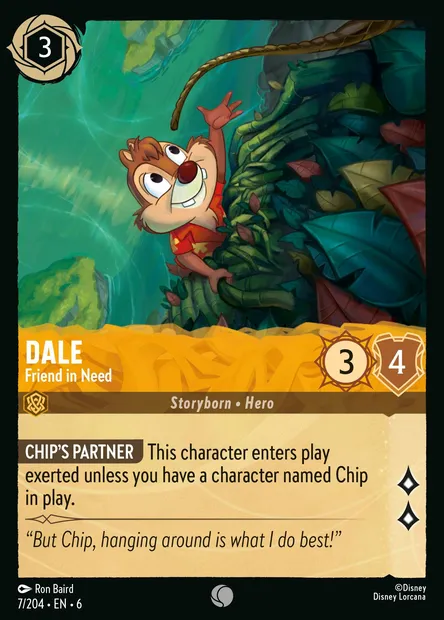 Dale - Friend in Need, Disney Lorcana card CH6-007 — Azurite Sea set