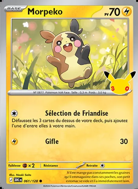 Morpeko, carte Pokémon 30C 061 — extension 30ᵉ Anniversaire