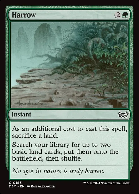 Harrow, Magic card DSC 183 — Duskmourn: House of Horror Commander set
