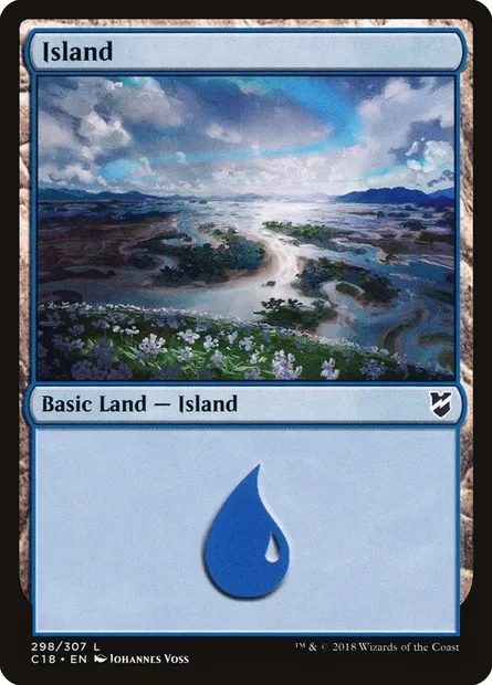 Island, Magic card C18 298 — Commander 2018 set