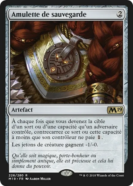 Amulette de sauvegarde, carte Magic M19 226 — extension Core Set 2019
