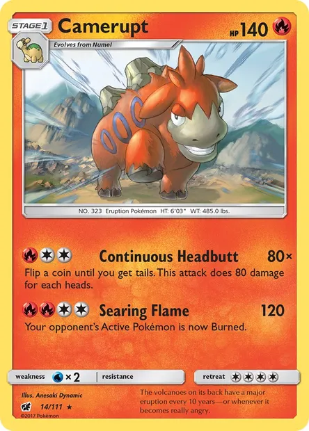 Camerupt, Pokémon card CIN 14 — Crimson Invasion set