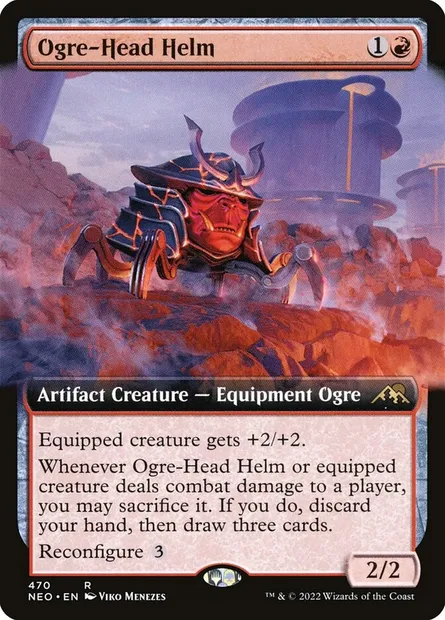 Ogre-Head Helm, Magic card NEO 470 — Kamigawa: Neon Dynasty set
