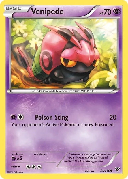Venipede, Pokémon card XY 51 — XY set