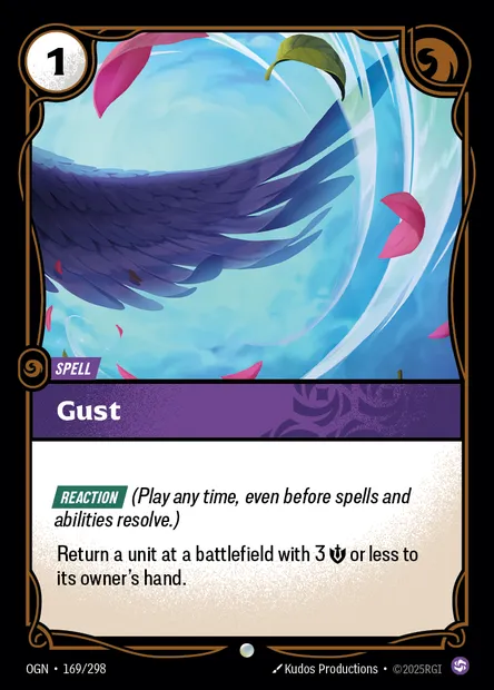 Gust, carte Riftbound OGN 169 — extension Origins