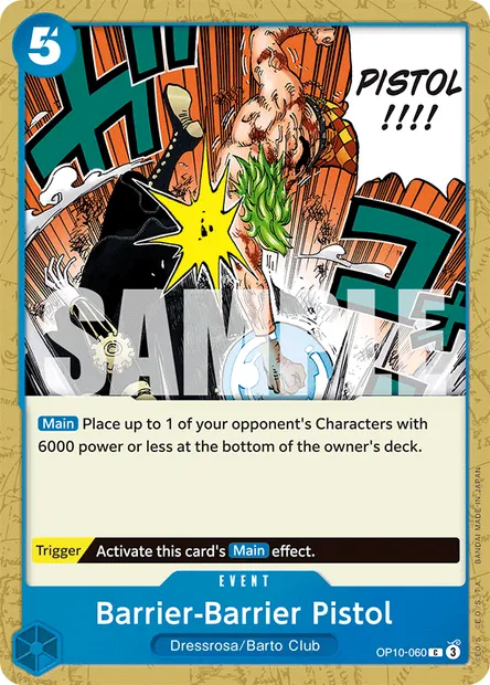 Barrier-Barrier Pistol, One Piece card OP10-060 — ROYAL BLOOD set